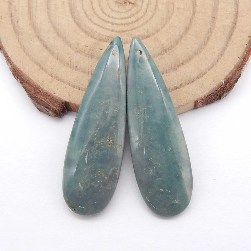 

Natural Stone Wave Jasper Earring Beads Pair 39x12x4mm 5.9g Semiprecious Stone Fashion Earrings