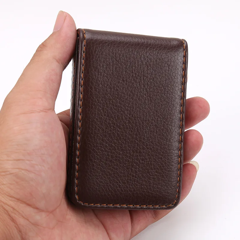 Business Men's Card Holder Magnetic Attractive High Quality PU Leather Business Card Case Name Card Box