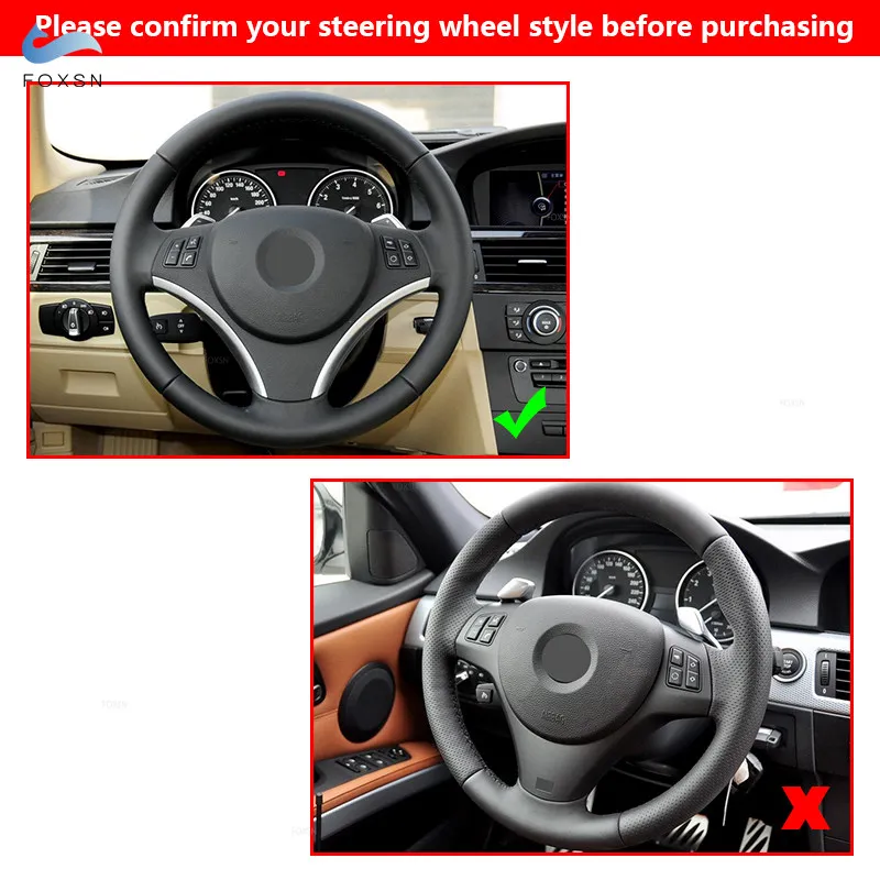 Автомобильный перфорированный кожаный чехол на руль из микрофибры для BMW E82 E87 120i