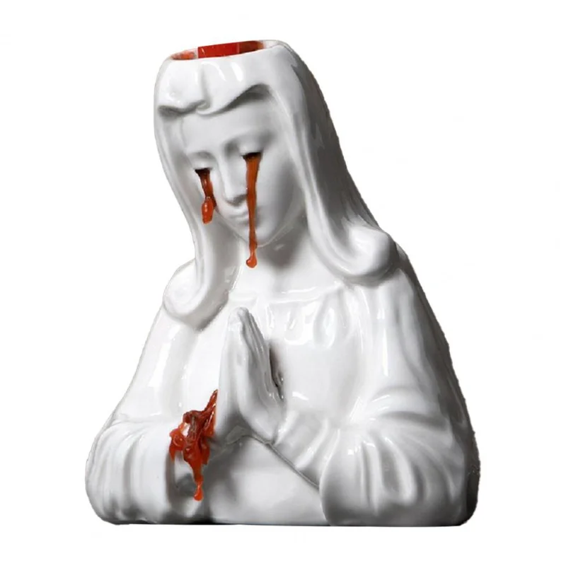 Polished Resin Creative Crying Mary Candle Organizer Party Supplies Candle Holder Centerpiece Home Decor