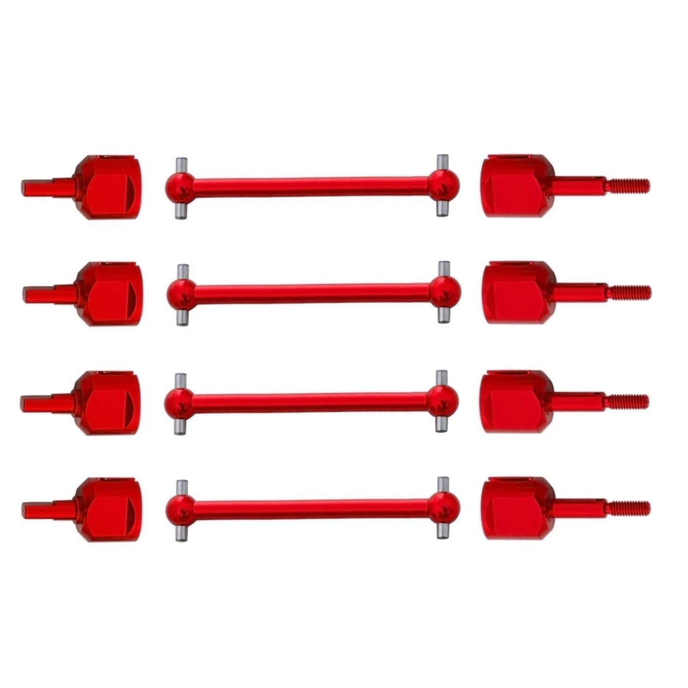 

4 Set Aluminum Alloy Drive Shaft Dog Bone Propeller Joint Shaft for Tamiya TT02B TT-02B 1/10 RC Car Upgrade Parts,2