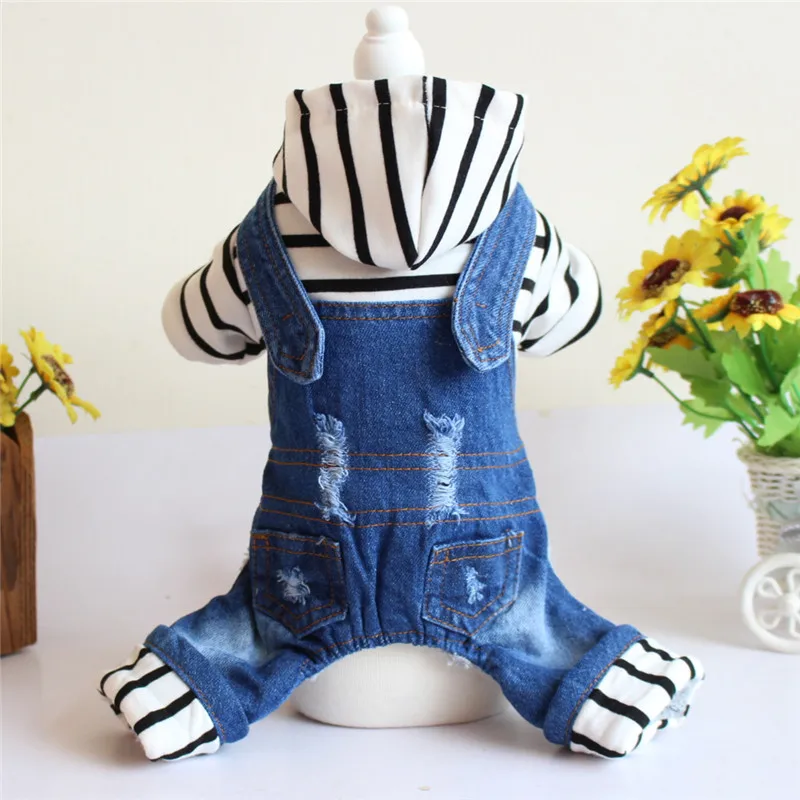 

Thicken Warm Jumpsuit Dog Winter Clothes Pet Romper Overalls Dog Jumpsuits Coat For Small Dogs Chiwawa Dog Denim Pants Tracksuit