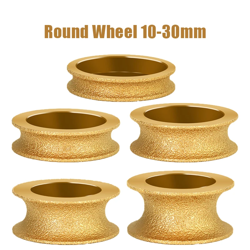 Dia 3inch 75mm Bore 20mm Round Dry Vacuum Brazed Diamond Grinding Wheel Demi-bullnose Edge Marble Edging Profile Grinding Disc