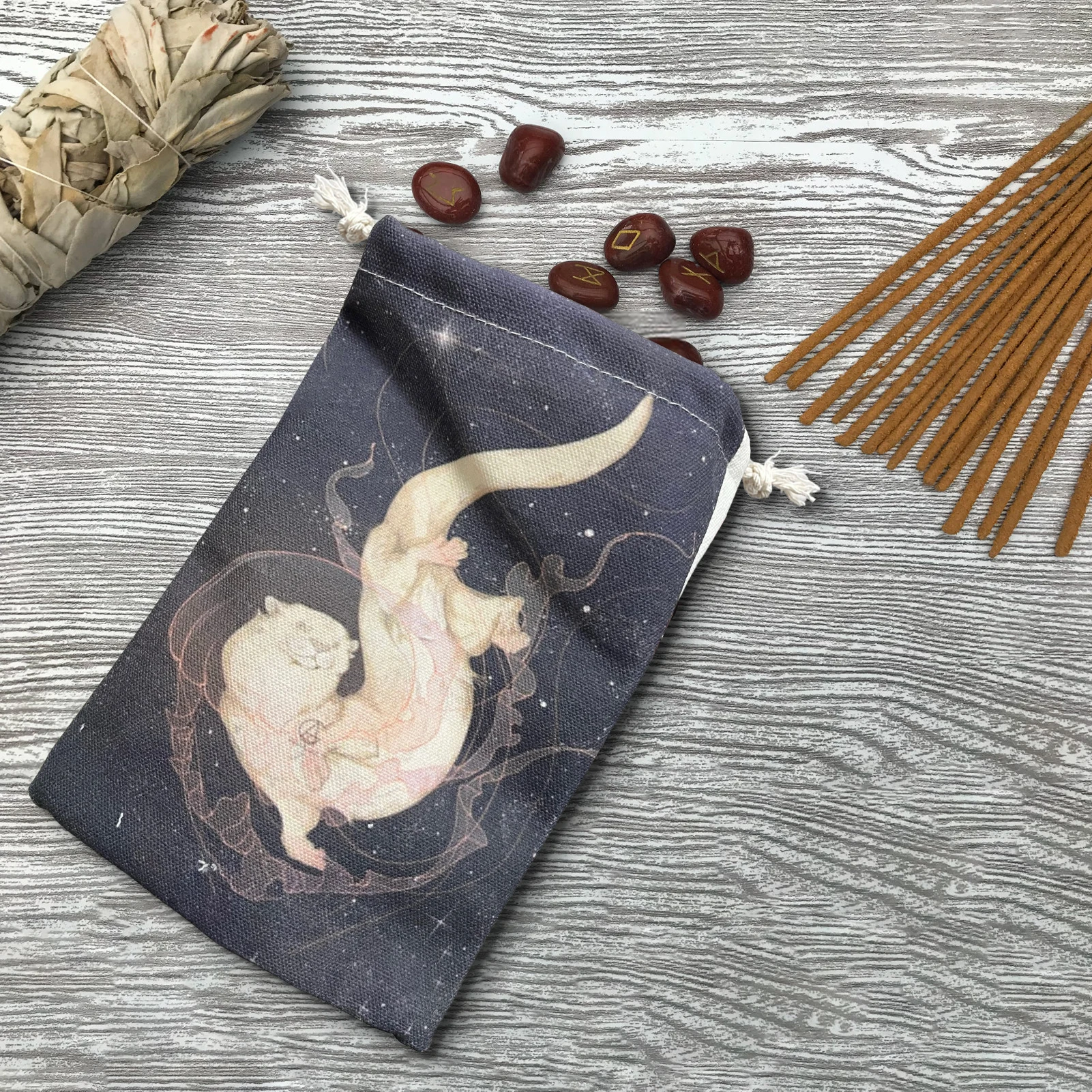 

Spirit Exchange 14x22cm Tarot Oracle Cards Storage Bag Drawstring Storage Pouch Witch Divination Board Game Dice Jewelry