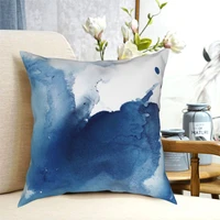 indigo blue sea abstract ink pillowcase printed decorative throw pillow case bed cushion cover 4545cm
