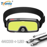 super bright headlamp with 44cobled rechargeable fishing wide range of lighting headlight camping lamp hiking headlights