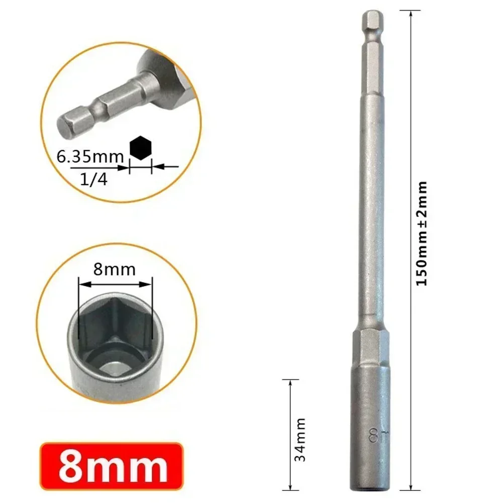 

1 шт., торцевая головка 150 мм, шестигранная гайка, адаптер для сверла 5,5-19 мм для электрического ключа, удлинительная втулка, ручные инструменты для ремонта автомобиля