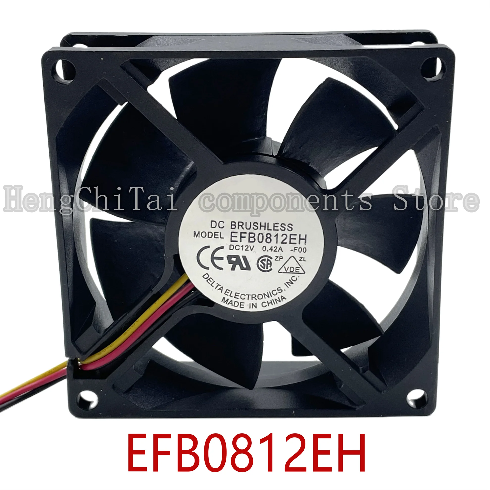 Оригинальный 100% рабочий компьютерный вентилятор EFB0812EH -F00 FOO 8025 8 см 80 мм DC 12 в 0.42A 3-контактный Оригинальный 100% рабочий компьютерный вентилятор EFB0812EH -F00 FOO 8025 8 см 80 мм DC 12 в 0.42A 3-контактный