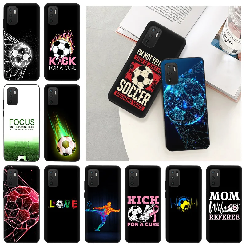 

Black Silicone Focus Football Phone Case for Xiaomi Redmi 10 9 8 9A 9C 9T 10C Note 11 11s 11t 10s 9s 11e Pro 5G Soft Back Cover