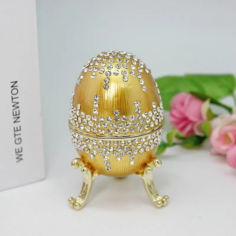 

Alloy Egg Jewelry Box Diamond Jewelry Box Enamel Russian Egg Wedding Rebate Gift Home Accessories Nordic