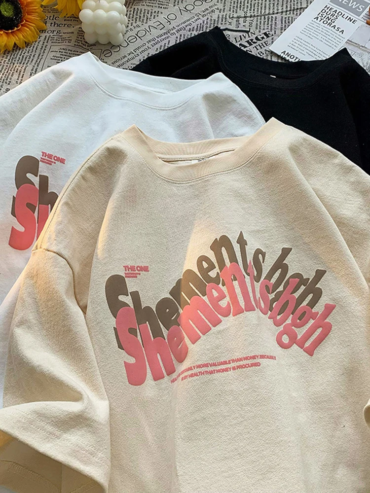 200 г мужская футболка из плотного хлопка с короткими рукавами новинка лета 2024