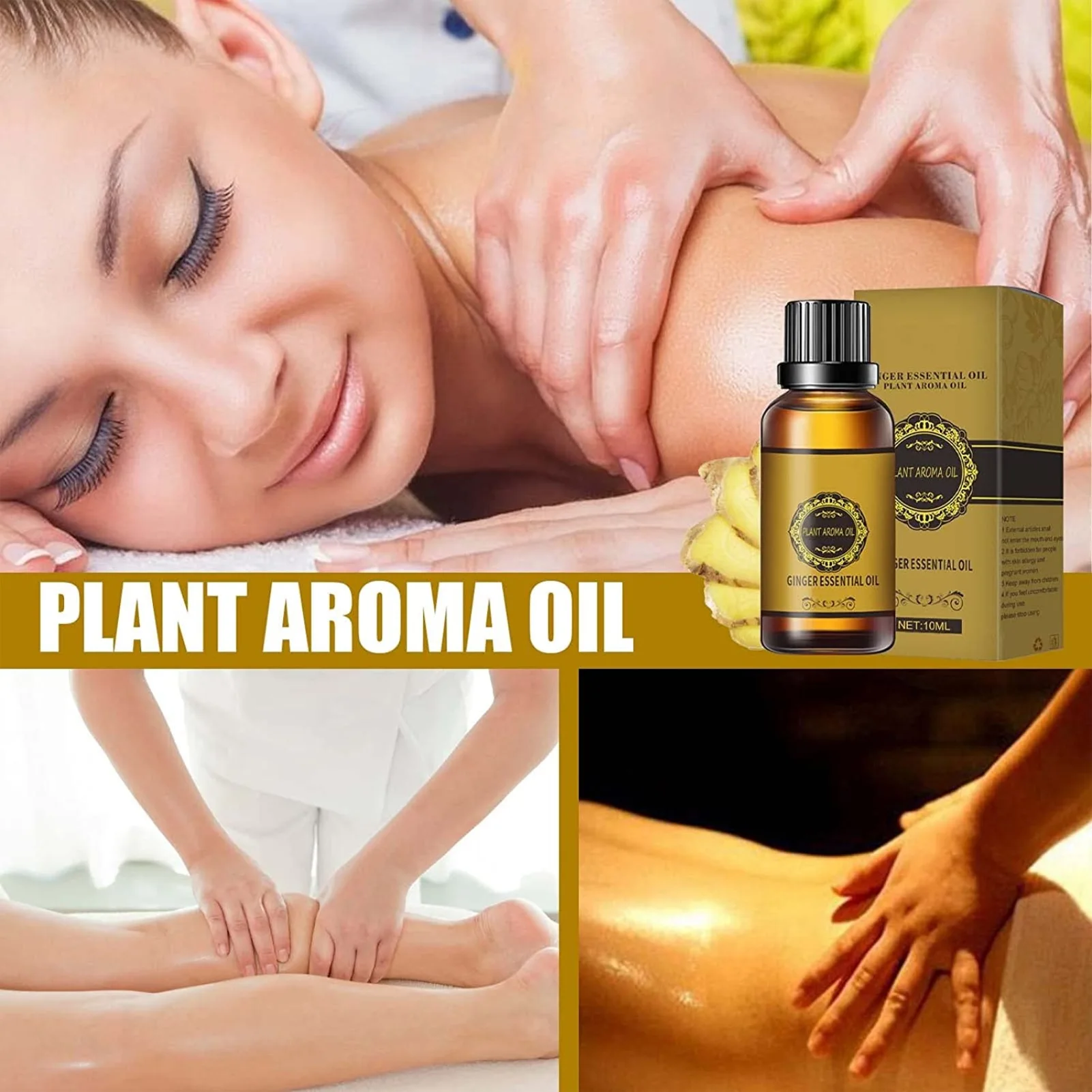 

Natural Ginger Oil Lymphatic Drainage Ginger Oil Plant Extraction Essential Oil For Body Massage Relieve Muscle Soreness Relax