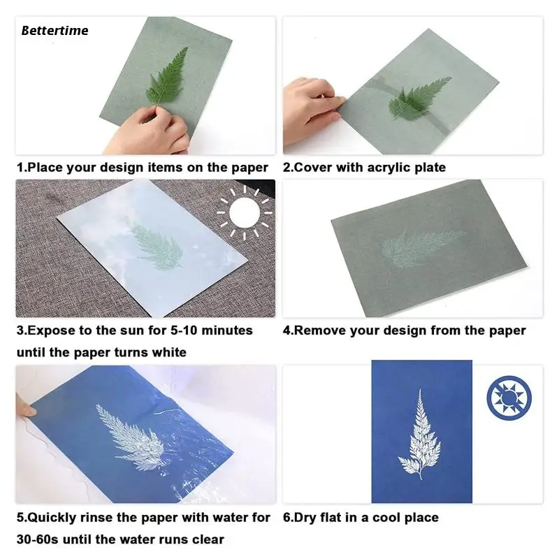 

B36D A5 Solar Drawing Paper Sensitive Sun Printing Natural Printing Paper for Crafts