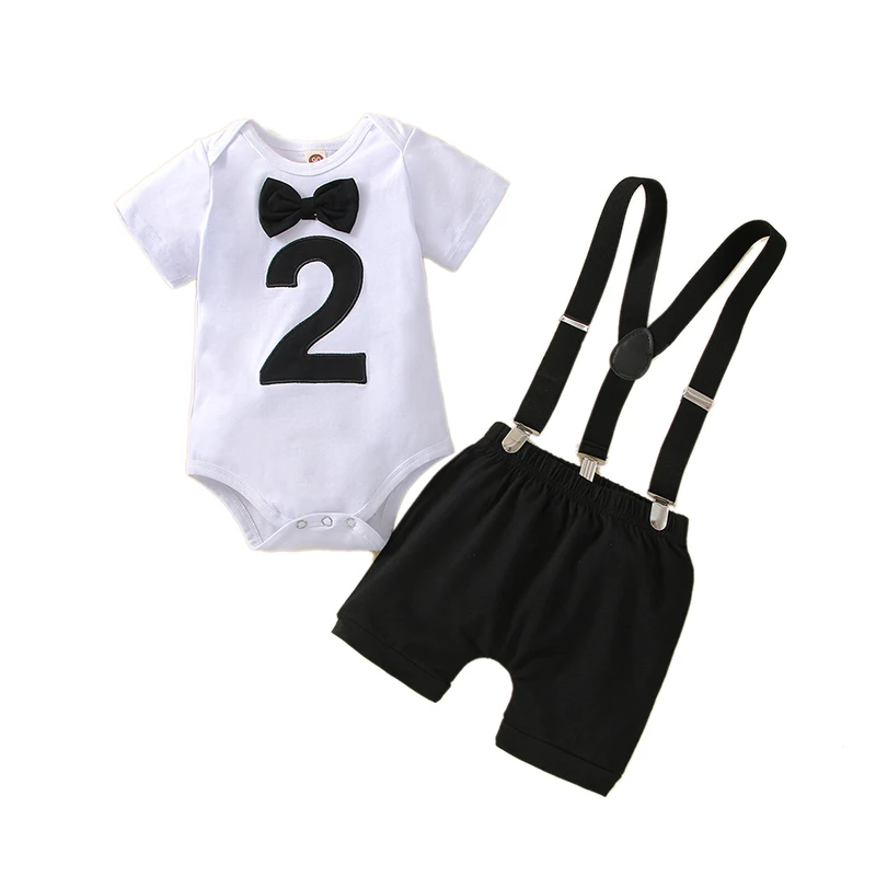 

Newborn Baby Clothes Boy 2 Years Old Birthday Outfit for Cake Smash Photoshoot Cotton Toddler Girl