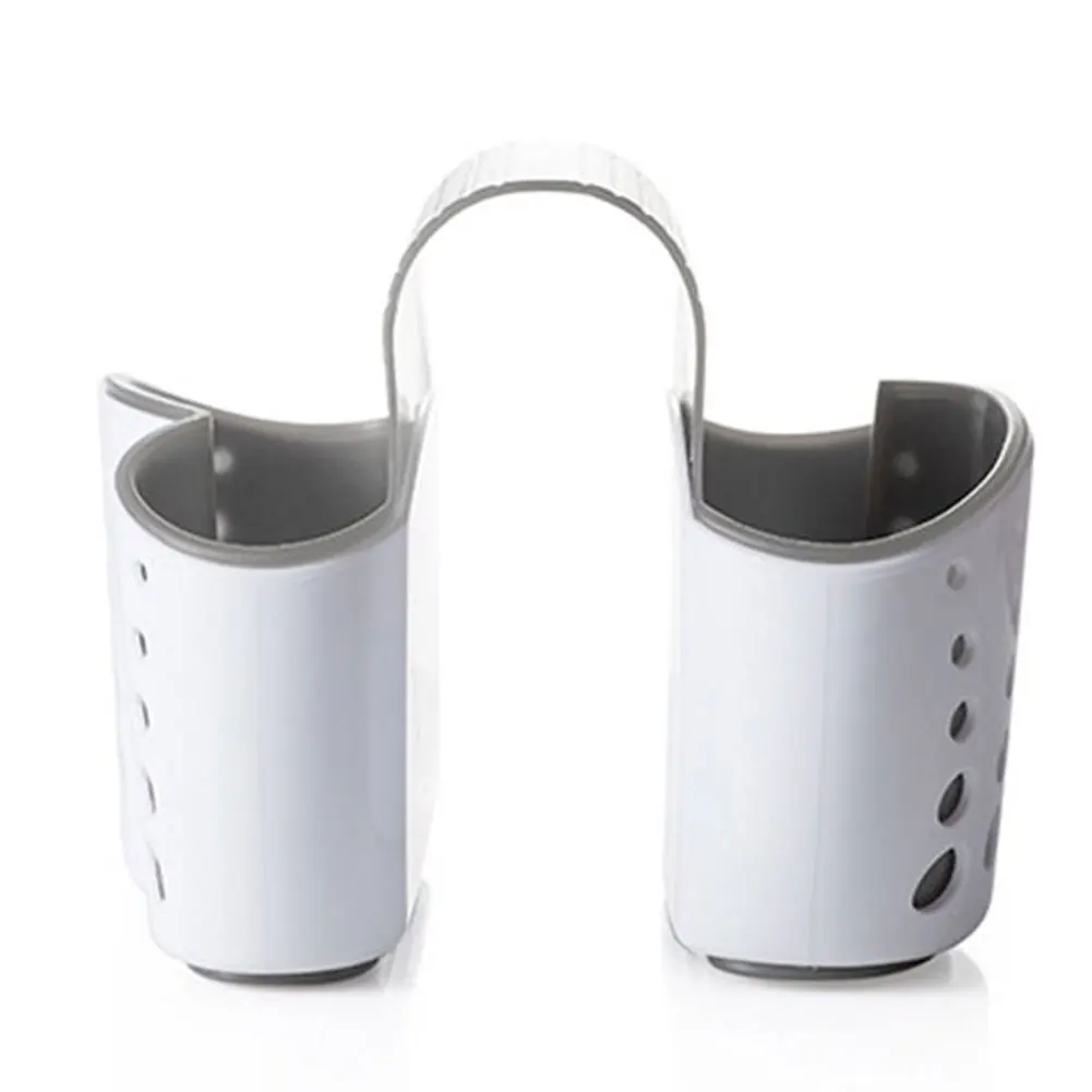 

Fast Dry Home Double Saddle Kitchen Hanging Drain Basket Easy Install Universal Bathroom Sponge Holder Hollowed Out Save Space