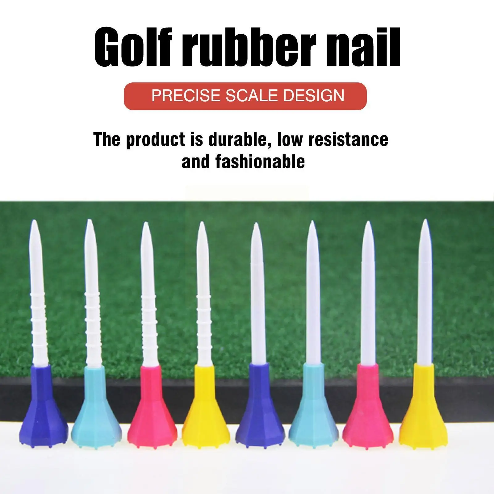 

87mm Golf Tee Durable Rubber Reusable Golf Tee Ball Holder Golf Practice Tool For Outdoor Sports X4y0