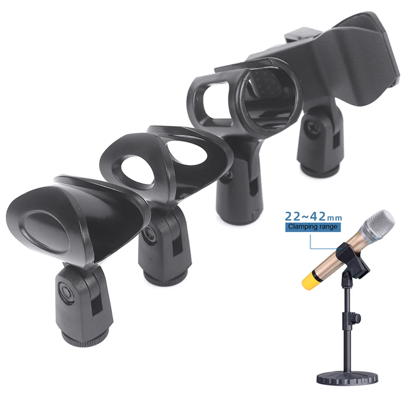 

Universal Microphone Clips Live Broadcast Mic Holder Compatible With Wireless/Wire Mic