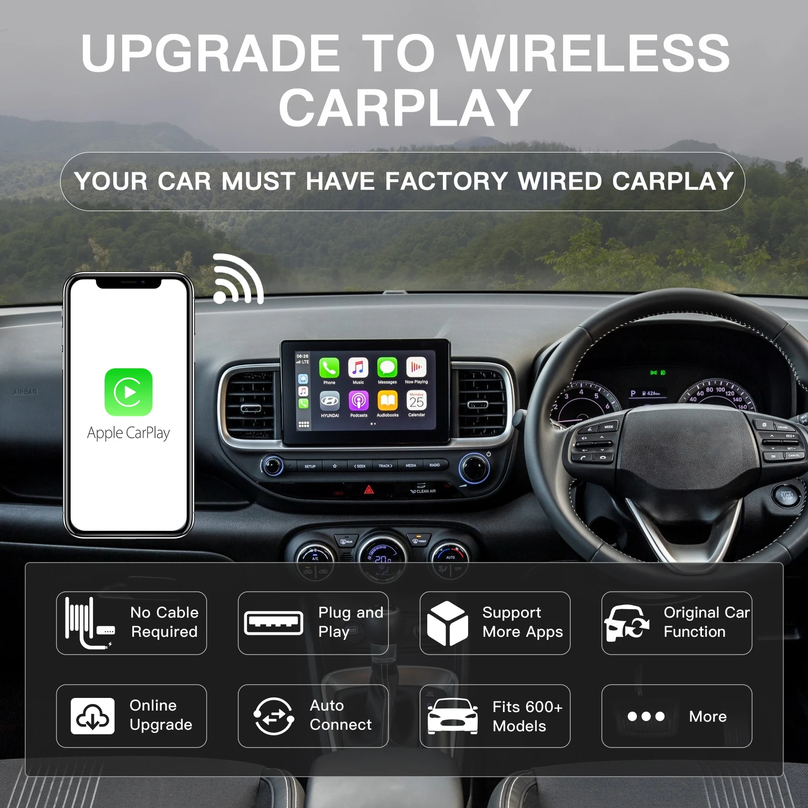 Продажа Беспроводной ключ CarPlay проводной Apple Carplay для беспроводной Carplay для Mazda Audi Suzuki Volvo Toyota Ford Jeep Benz Автомобильные аксессуары