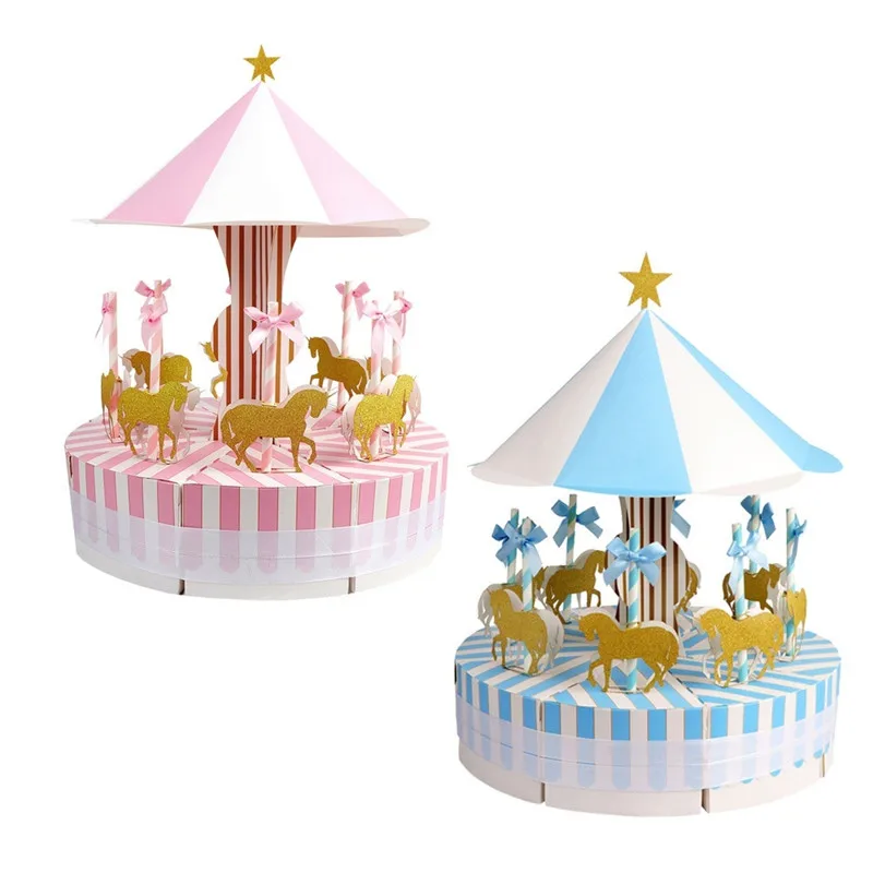 

1set Carousel Candy Box for Birthday Decoration Party Wedding Favors Present Gift Case