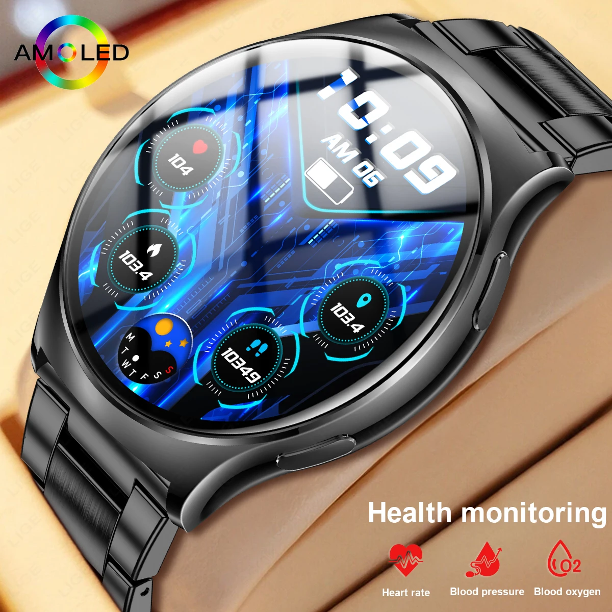 Lige Смарт-часы AMOLED Дисплей 1