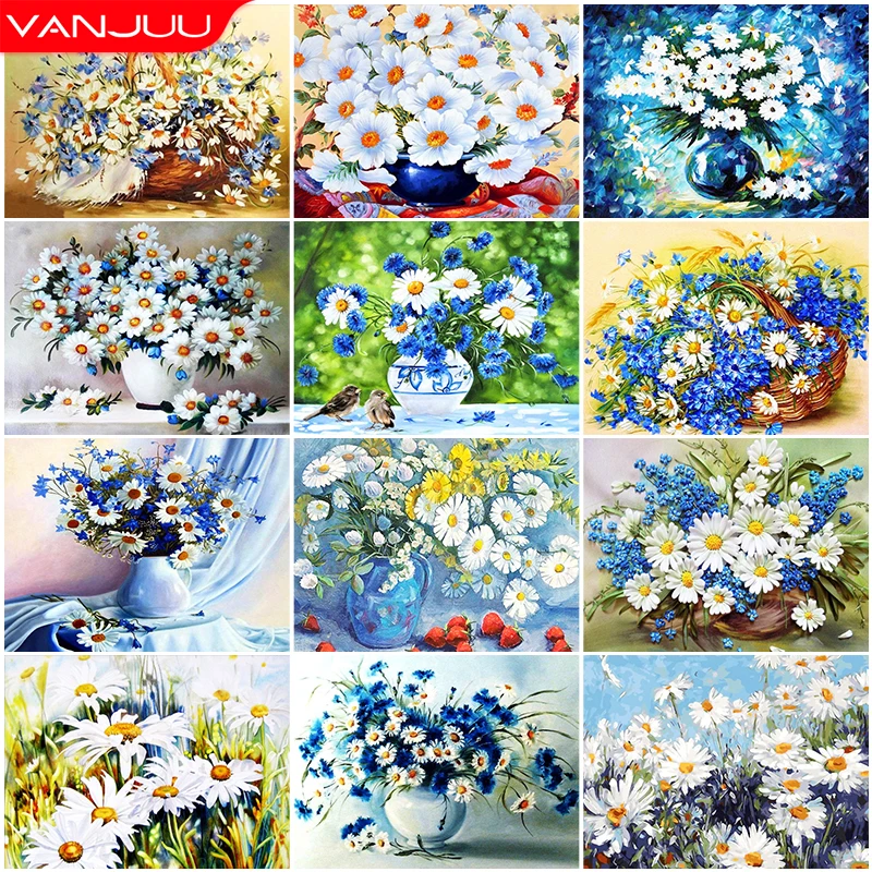 

Алмазная 5D картина «сделай сам» с цветами, алмазная вышивка, цветочный горшок стразы, мозаика, Набор для вышивки крестиком, подарок на день р...