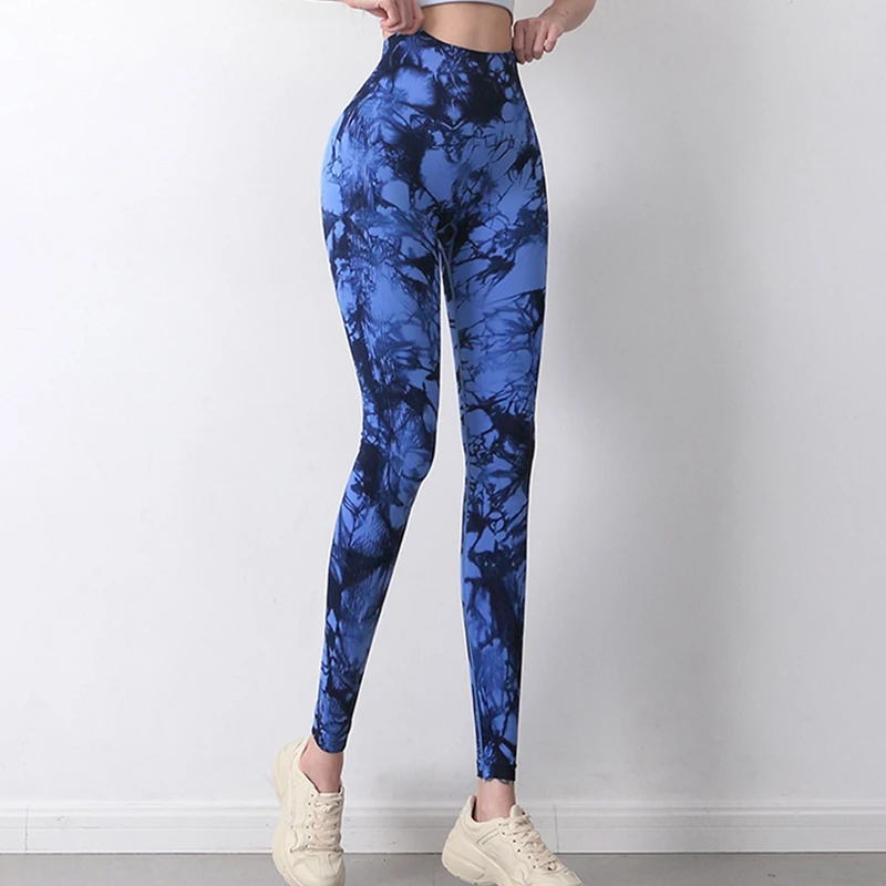 Tie Dye Yoga Leggings Women Sport Seamless High Waist Push Up Leggings Fitness Workou Running Leggings Gym Femme Clothing