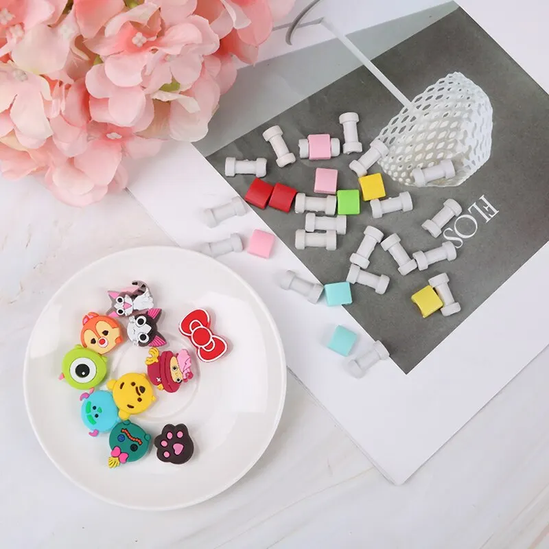 

10 шт./лот мультяшный протектор кабеля для Iphone намотка кабеля Чехол Органайзер чехол для USB зарядки случайный