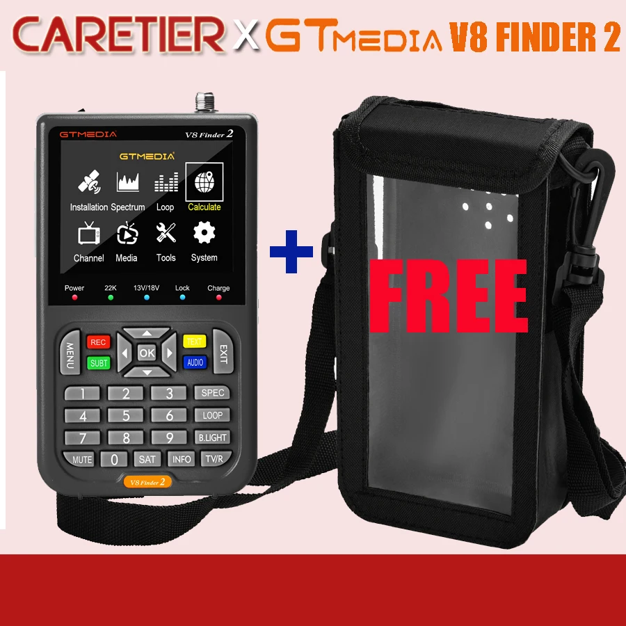 

GTMEDIA V8 Finder 2 Grey 7.4V Satellite Signal Finder DVB-S/S2/S2X Digital 1080P HD H.264 VS ST-5150 V8 FINDER PRO FREE BAG