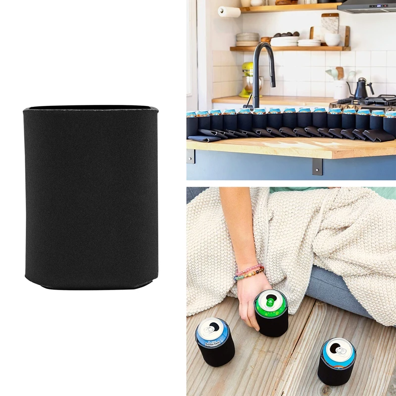 

Blank Beer Can Coolers Sleeves Black Soft Insulated Beer Can Cooler Sleeves For Soda, Beer & Water Bottles