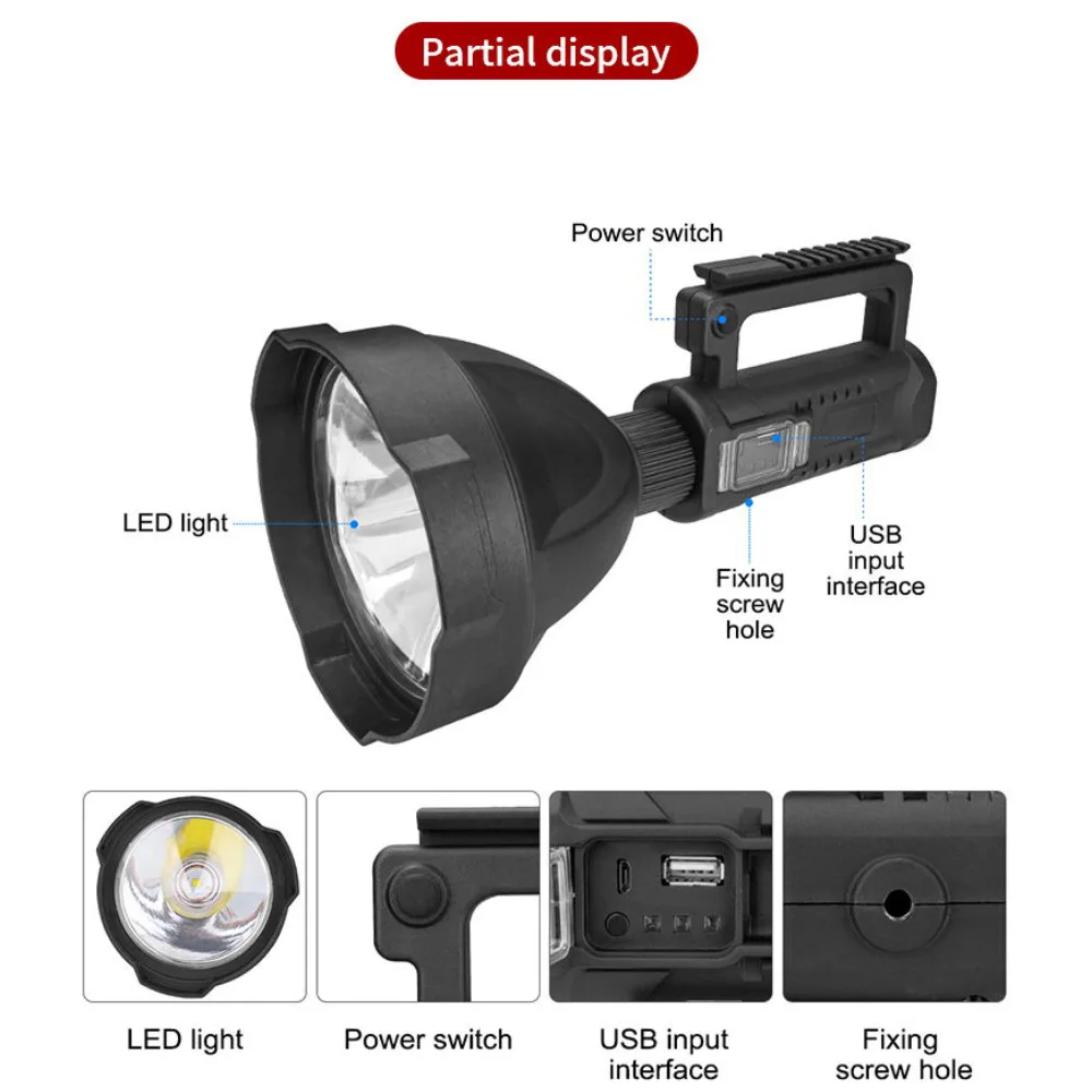 Светодиодный фонарь P70 для улицы с дисплеем мощности зарядкой от USB | Освещение