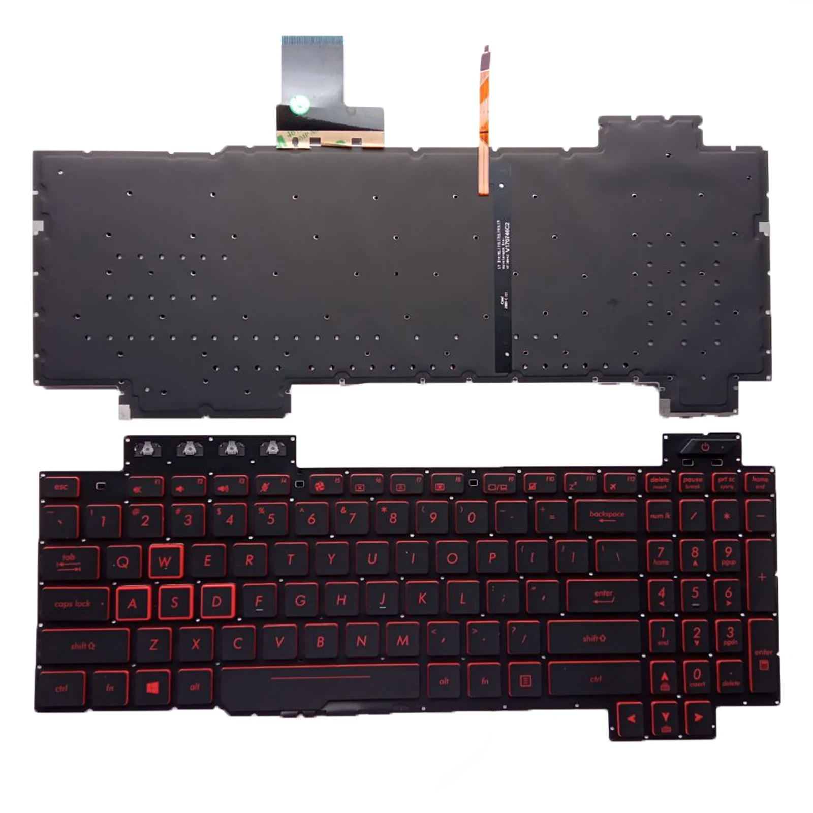 Клавиатура с красной подсветкой для Asus TUF Gaming FX80 FX80GD FX80GE FX80GM US