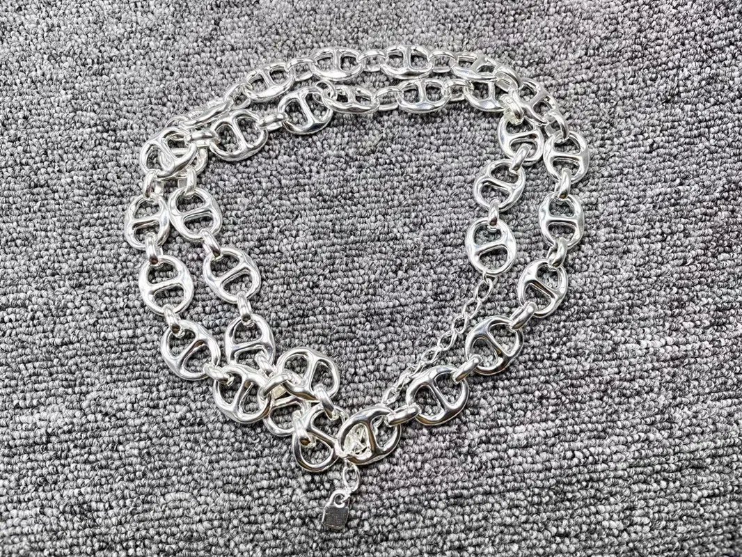 

New 2023 High Quality Fashion Electroplated 925 Silver Color Chain Necklace Holiday Jewelry Gift