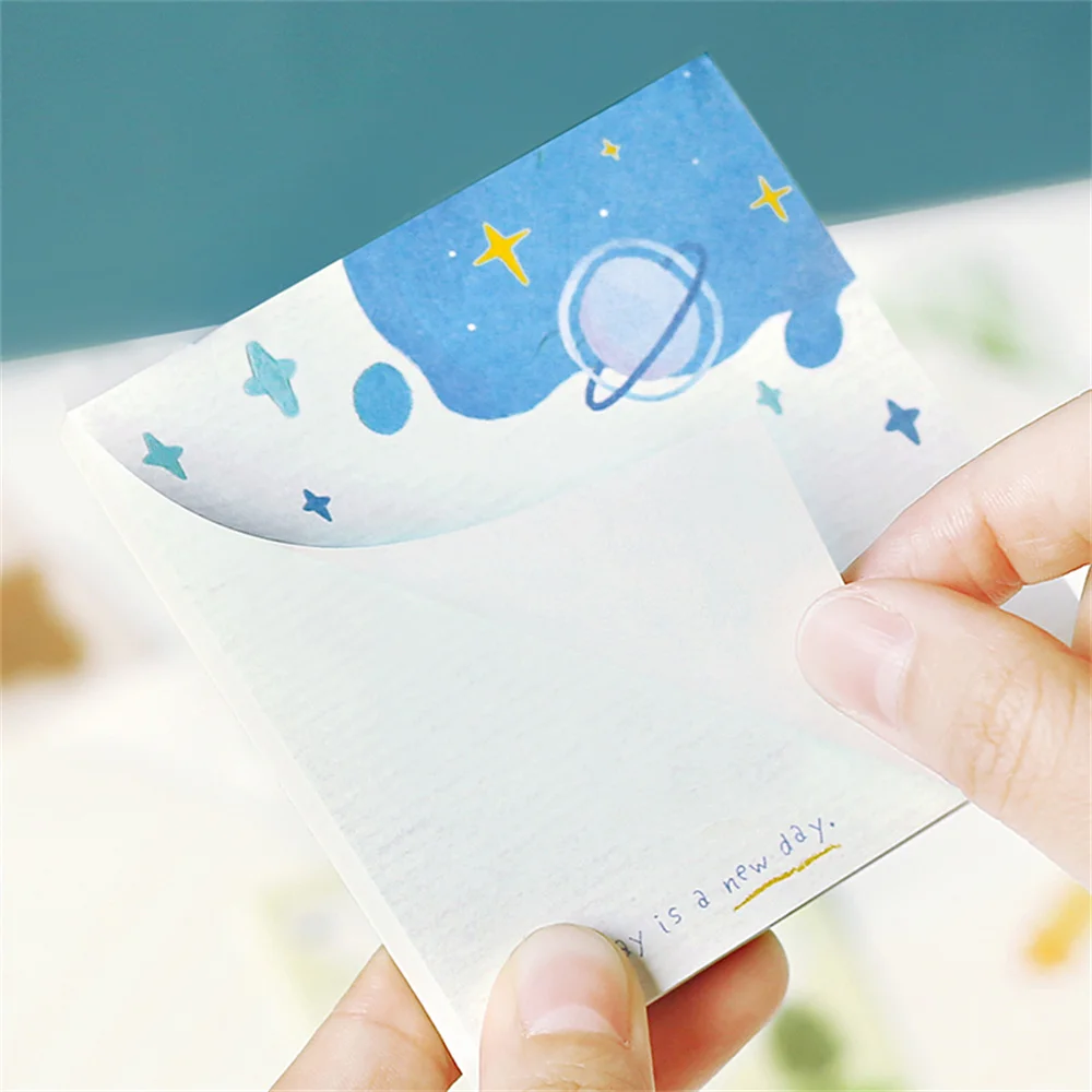 

100sheets Cream Star Adventure Series Memo Pad N Times Sticky Notes DIY Journal Notepad Planner Decorative Material Message Book