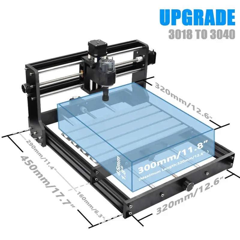 Фото DT15 4x Комплект модернизации CNC 3018 Pro, комплект расширения для преобразования 3018 в 3040, ось Y 450 мм, ходовой винт T8 для гравировки на 3018 Pro. №3