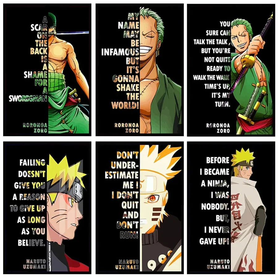 

DIY 5D Diamond Painting Kits Naruto Uzumaki One Piece Zoro Series Full Diamond Embroidery Mosaic Craft For Kids Gifts Home Decor