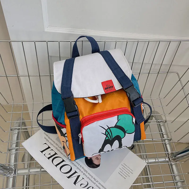 

Disney Mickey Colorblock Backpack 2022 Summer New Cartoon Lightweight Schoolbag Children's Versatile Casual Backpack
