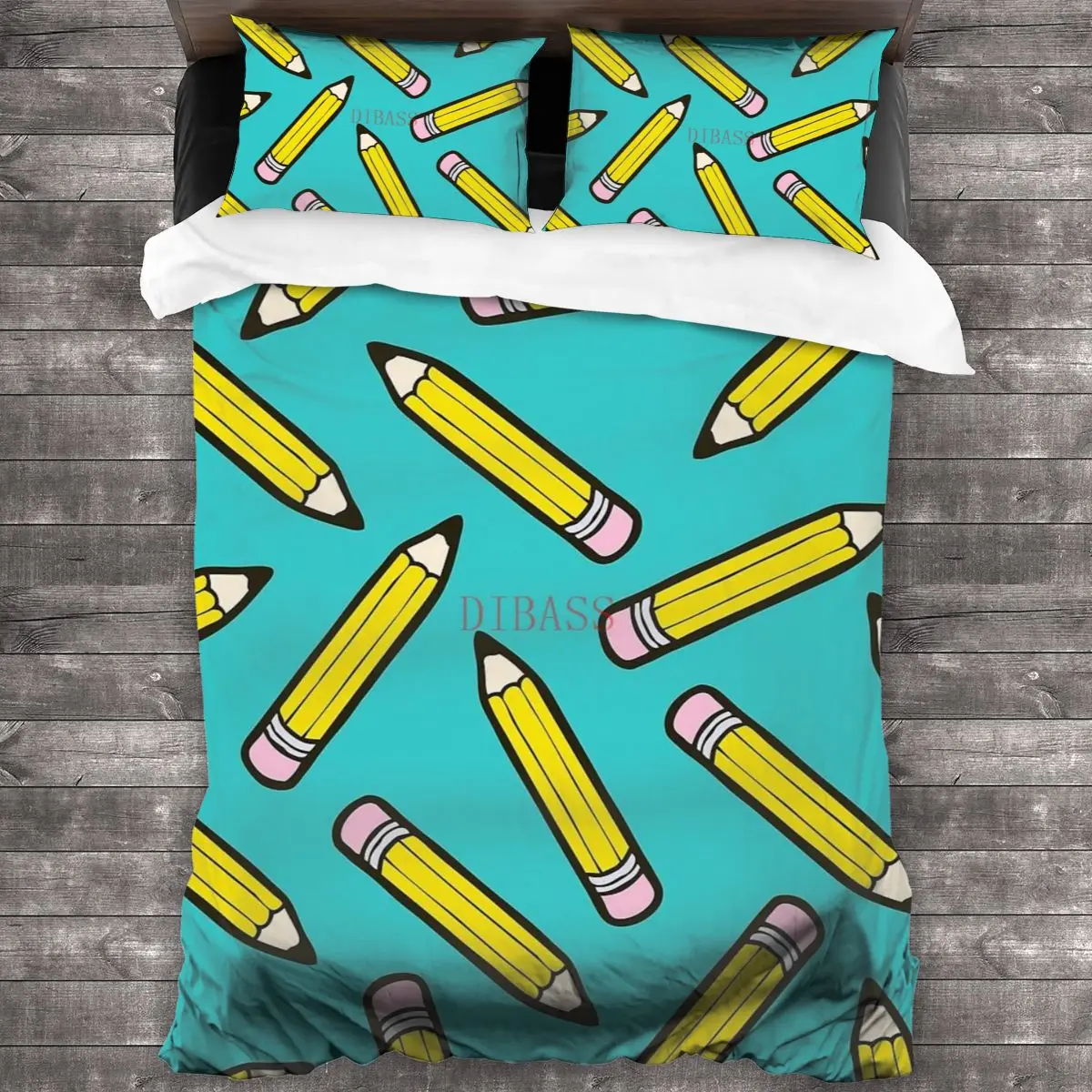 

Пенал с синим рисунком, мягкая искусственная кожа с 2 наволочками, пододеяльник с застежкой-молнией