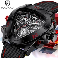 foxbox sport racing design geometric triangle pilot watch for men waterproof watches top brand luxury quarzt clock reloj hombre