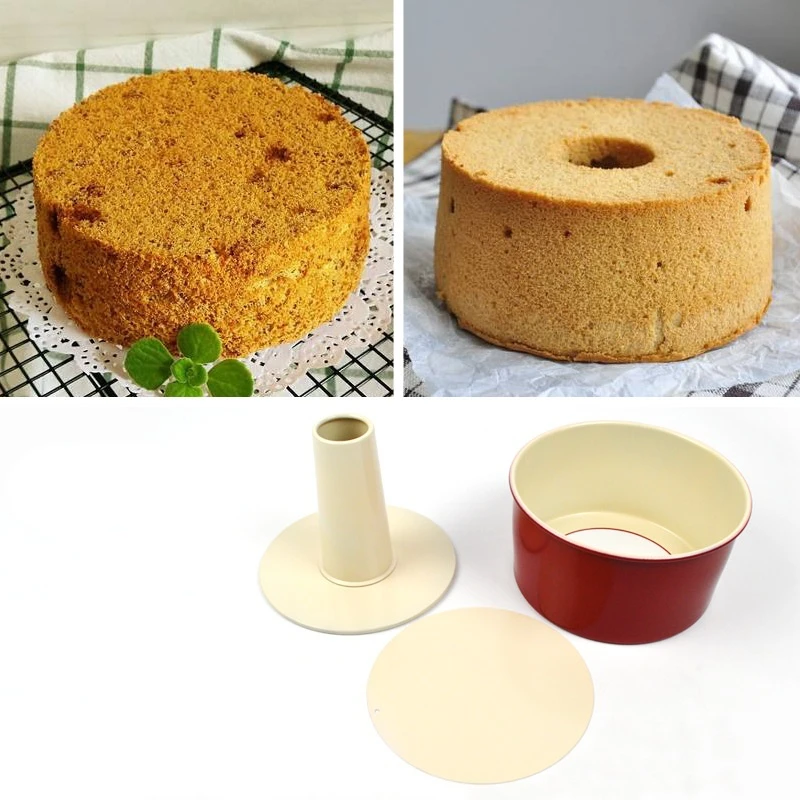 6/8 дюймов Круглая шифоновая форма для торта Оловянная форма двойного назначения съемное дно полые формы для торта Форма для дымохода «сдела...
