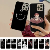 anime jujutsu kaisen sukuna black phone case for iphone 11 12 13 mini pro xs max 8 7 6 6s plus x 5s se 2020 xr cover