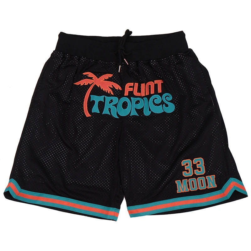 

BG Basketball shorts Flint Tropics MOON 33 Embroidery sewing Zip pocket outdoor sport big size various styles black sandbeach