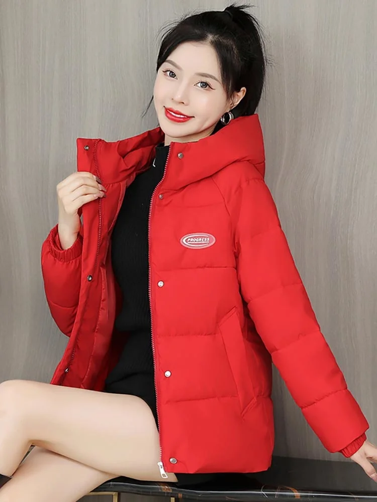 2022 Women Short Jacket Winter Thick Hooded Cotton Padded Coats Female Korean Puffer Parkas Women Clothes Outwear