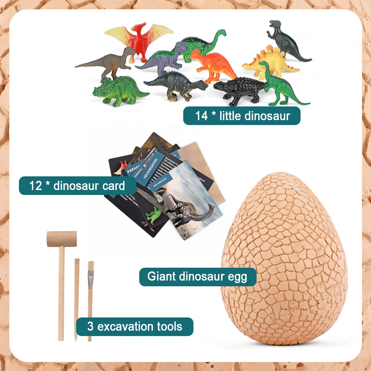 

Dinosaur Eggs Dig Kit Archaeological Dig Toy Giant Dino Eggs Dig Kit with 14 Suprise Dinosaurs Toys DIY Archaeology Science Kit