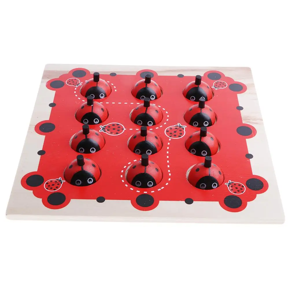 

Wooden Ladybird Memory Board Pattern Matching Educational Toys