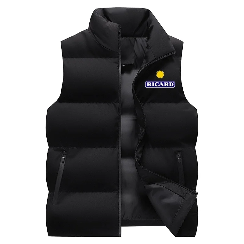 

Fashion Mens Jacket Vest Sleeveless Ricard Autumn Casual Cotton-padded Coats Winter Men's Vest Outwear Thicken Waistcoat