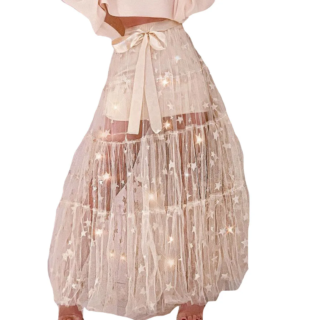 

High Perspective Pleated Waist Women's Wave Point Skirt Skirt Skirt