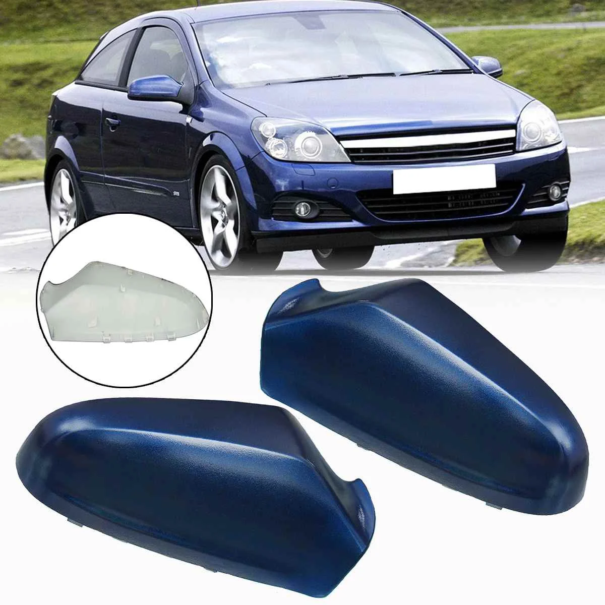 

Blue Car Side Door Wing Rear Mirror Cover Rearview Mirrors Caps Cover For Vauxhall For Astra H 2005-2009 For Right Hand Driver