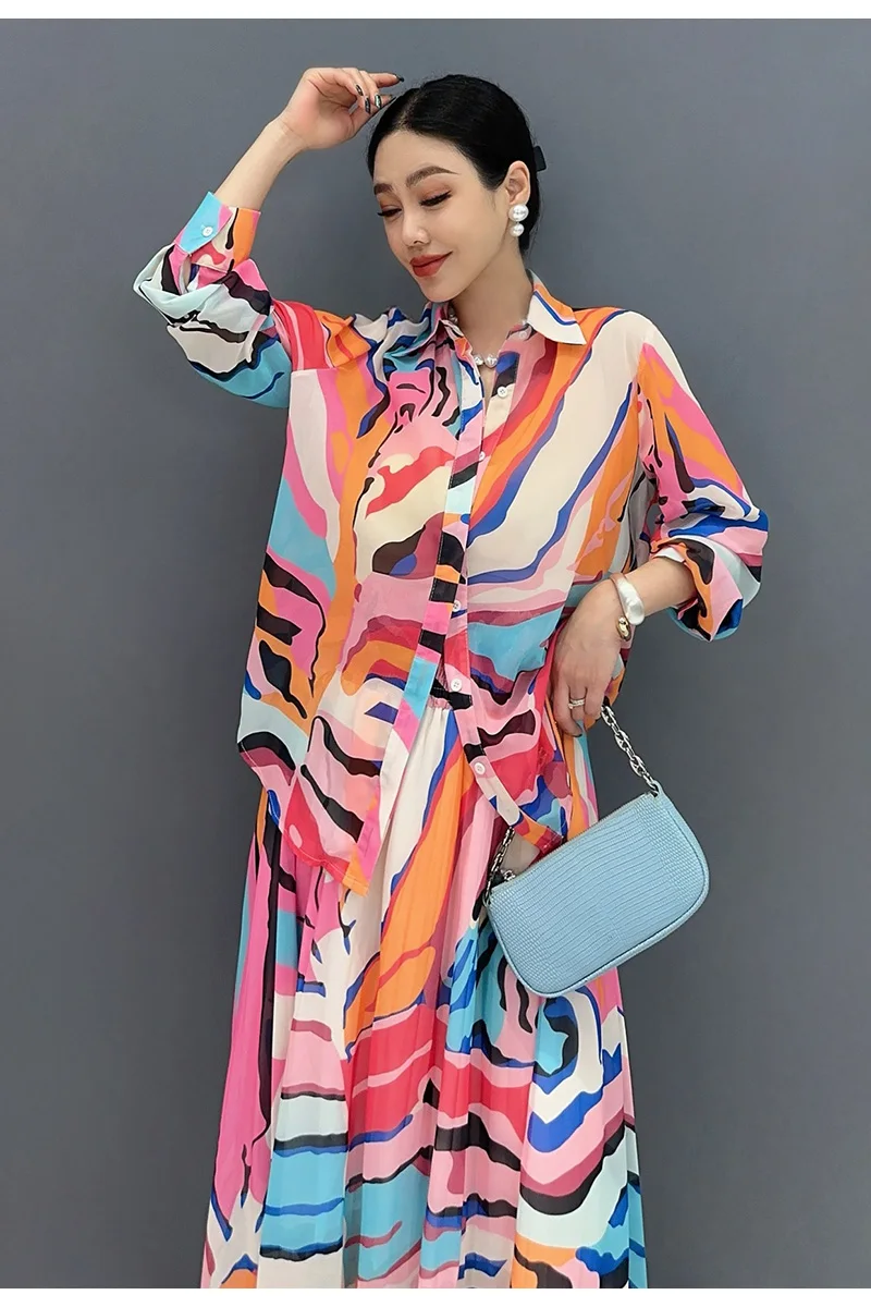 Женское длинное платье-рубашка элегантное свободное платье с отложным