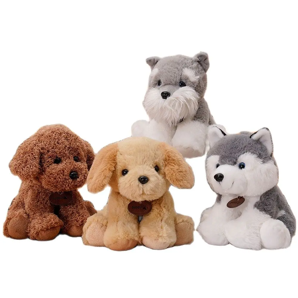 

20cm Furry Lovely Puppy Plush Toy Stuffed Animal Cute Kawaii Dog Doll Schnauzer Poodle Husky Plushies for Children Girl Gifts