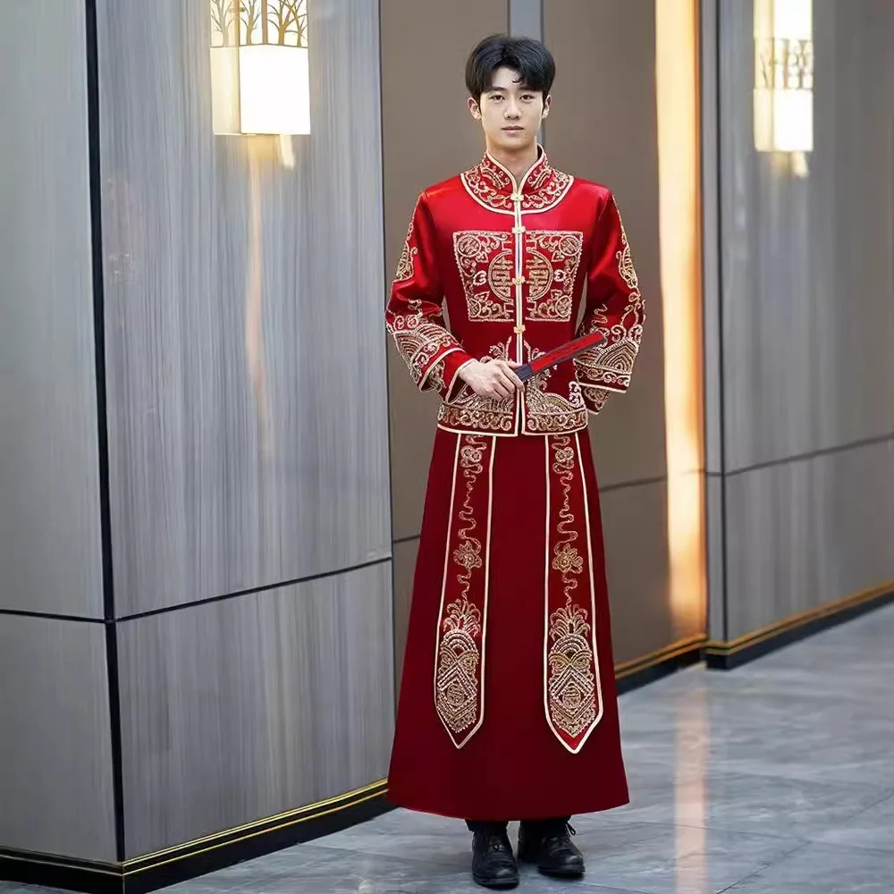 Xiuhe костюм мужской китайский свадебный для жениха весна-лето новинка 2024
